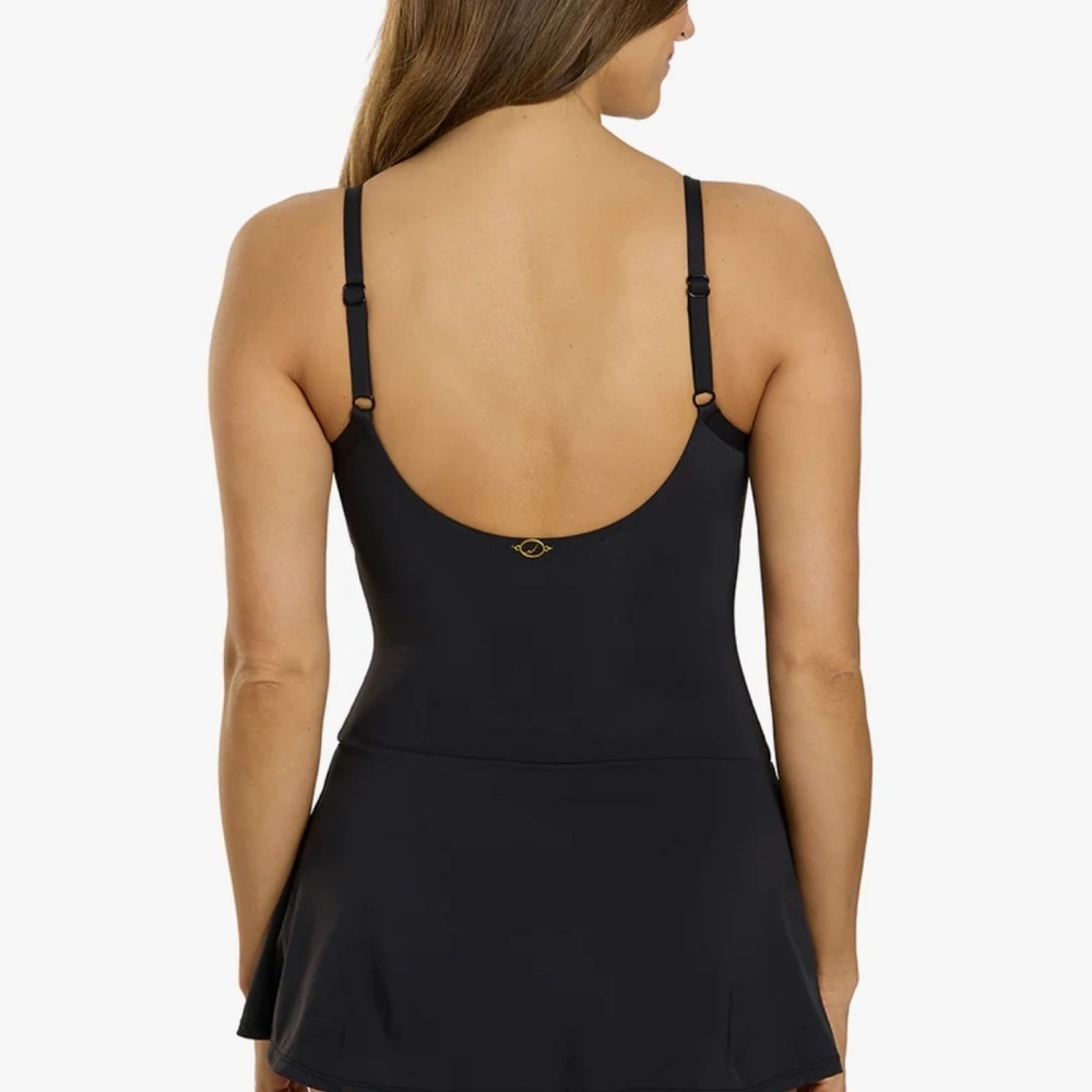 Jantzen Black Wrap-Front Flirty Swimdress size 10 NWT - Picture 2 of 15
